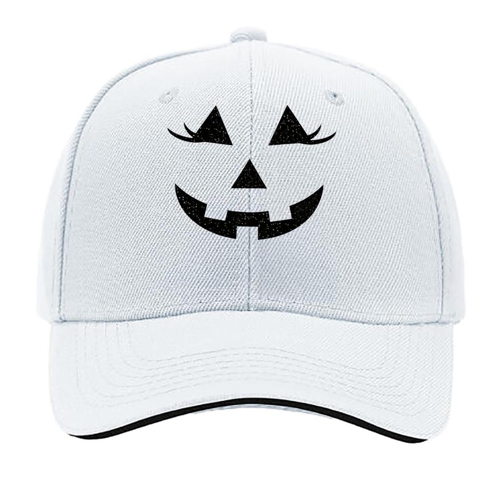 Distressed Jack Pumpkin Face Halloween Sandwich Baseball Cap Sun Cap Outdoor Workouts Hat