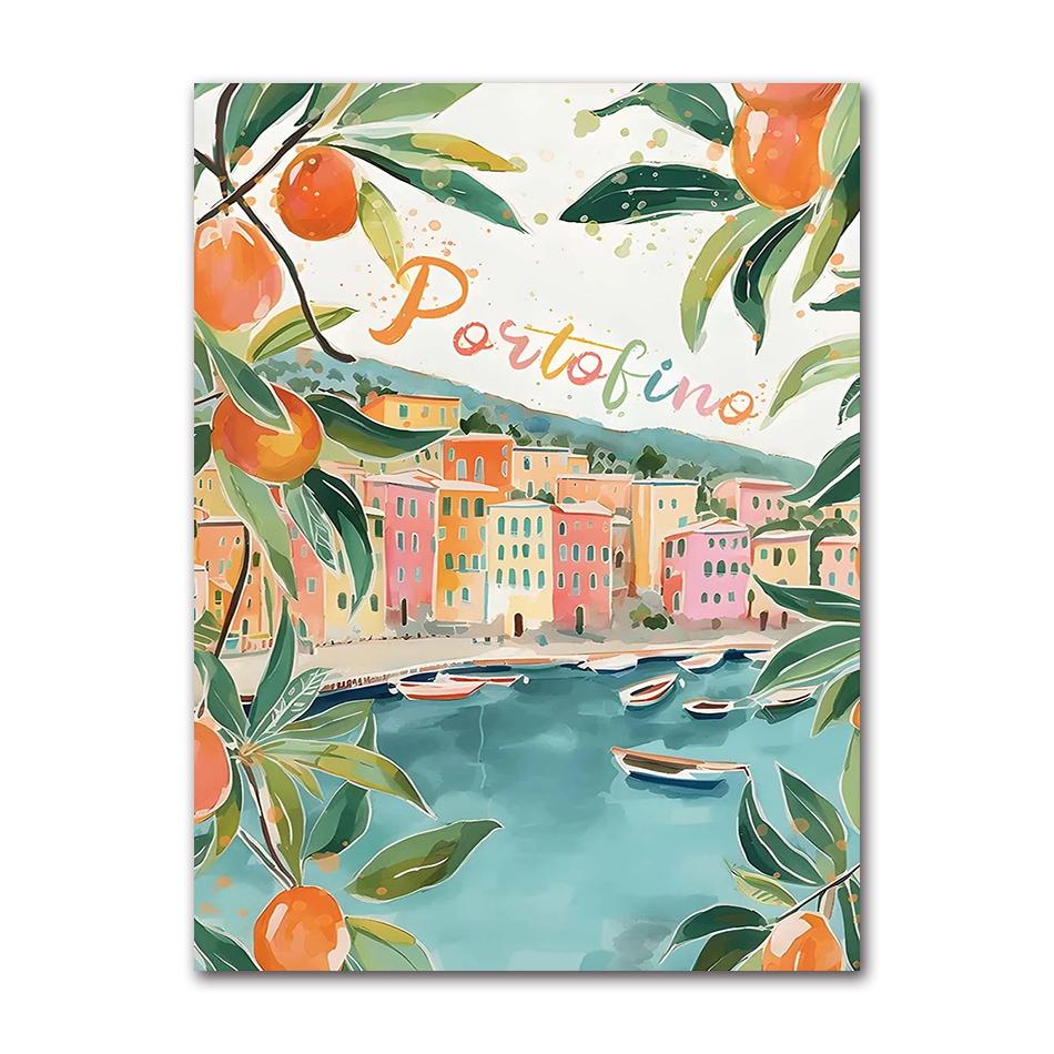 La Dolce Vita Limone Poster Stampe Retro Spritz Pittura su Tela Santorini Italia Viaggio Arte da Parete per Stanza Caffè Decorazione Quadro