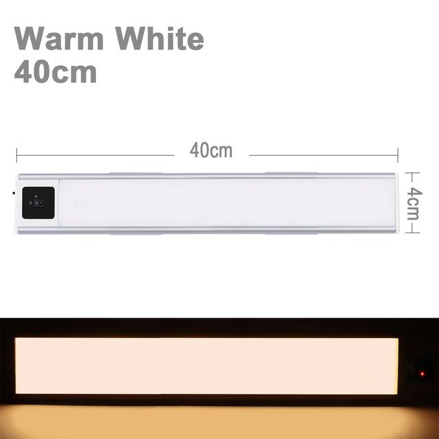 20/40cm Under Cabinet Light With Hand Sweep Sensor Switch USB Rechargeable Closet Night Lamp For Stairs Bedside Kitchen Lighting