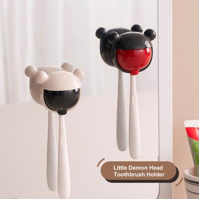 Porte-brosse à dents mural avec couvercle anti-poussière Fente en U pour le drainage Support de rangement de salle de bain auto-adhésif pour brosses à dents