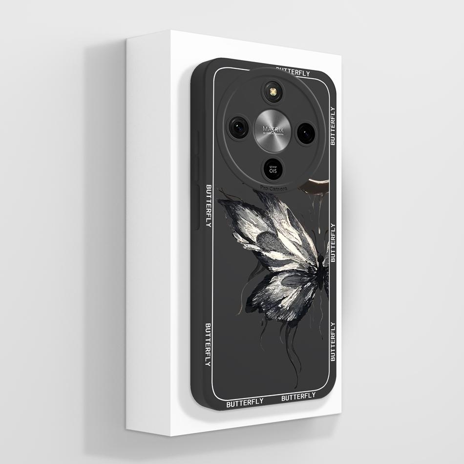 Case For Honor Magic 8 Lite Advanced Butterfly Anti Drop Soft Liquid Silicone Phone Back Cover For Honor Magic8 Lite Bumper Capa