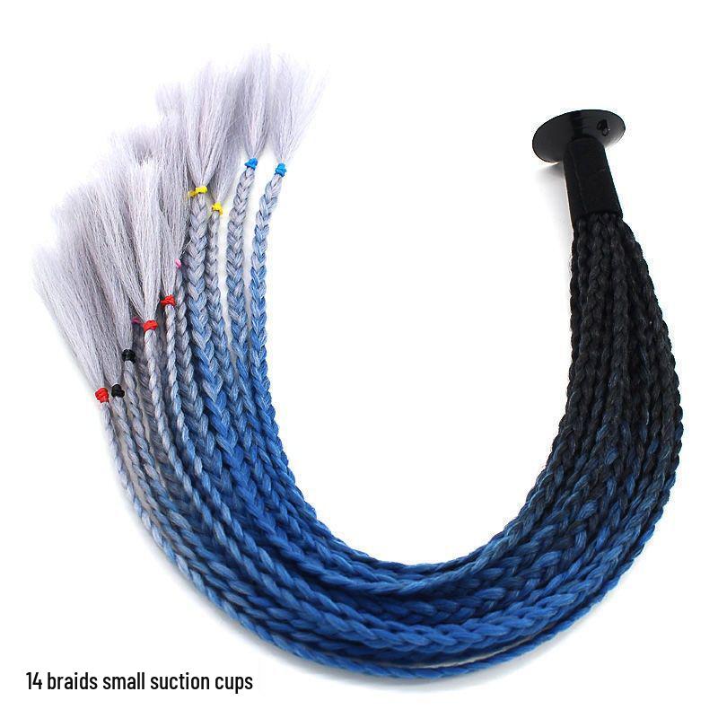 Motorcycle Helmet Dreadlock Braid Decor, 60cm Suction Cup for Delivery Riders