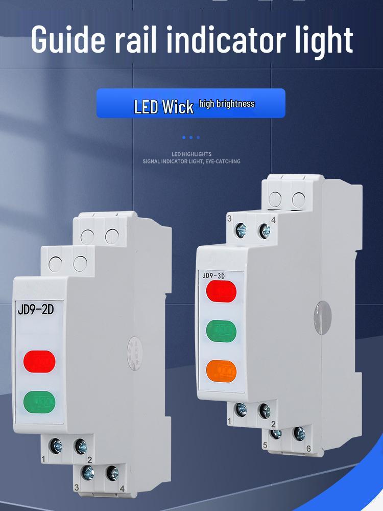 

LED Signal Light: 220V/24V DIN Rail Mounting Warning Indicator, Red/Green/Yellow. Green - AC/DC 220V