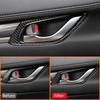 For Mazda CX-5 2017- Carbon Fiber Car Inner Door Pull Handle Panel Ring Bowl Trim Frame Decoration Sticker Interior Parts