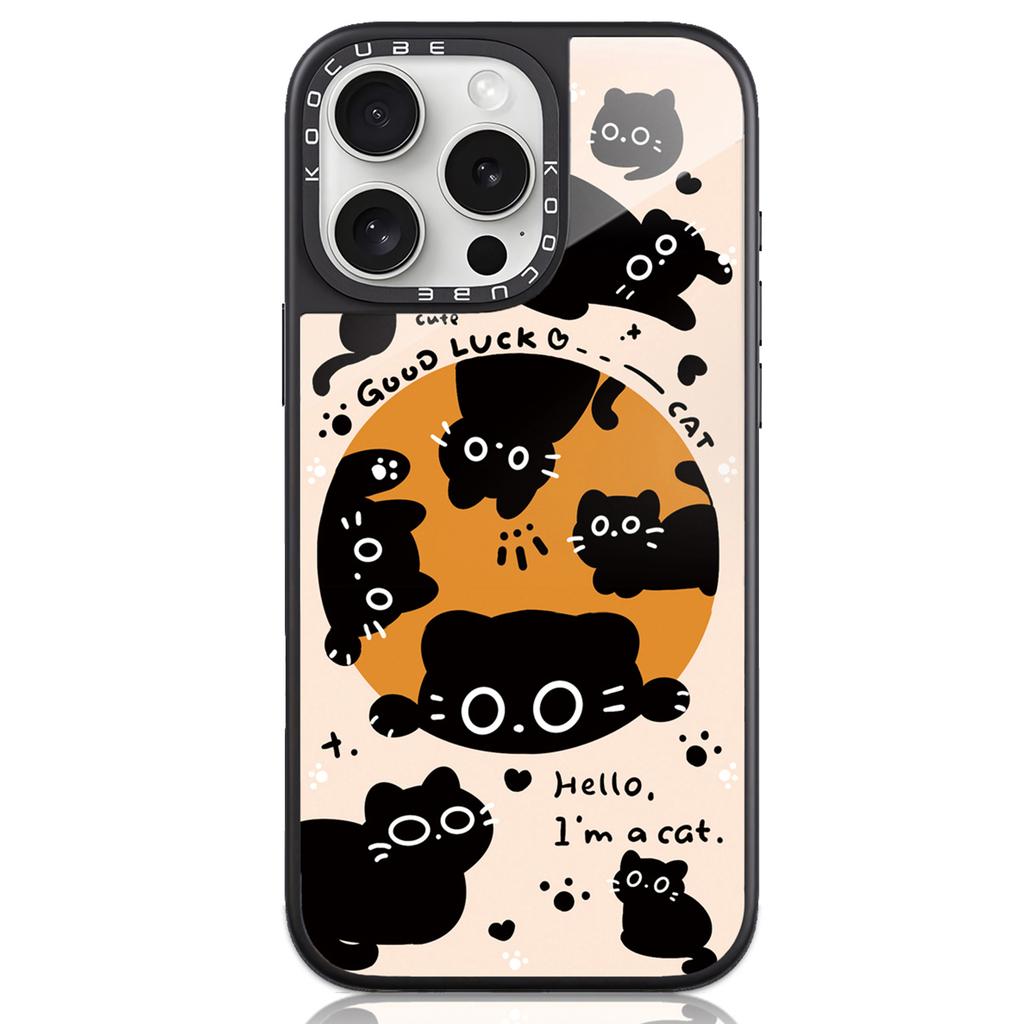 For iPhone 16 Pro Max Case High Aluminium-silicon Glass+PC+TPU Pattern Print Phone Cover Compatible with MagSafe