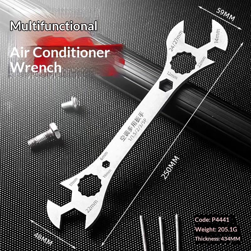 1Pcs Multi-Function Double-End Fixed Wrench Multifunctional Air Conditioner Open End Wrench Ultra-thin Flat Wrench Tool Onesize