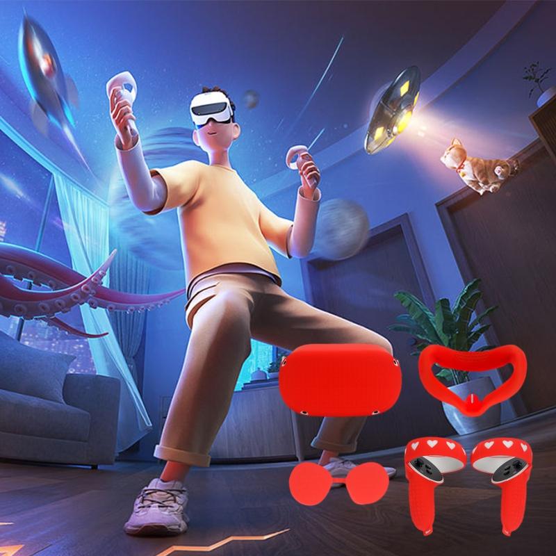 All-in-one Set Silicone for Shell Cover Protective Controller Grip Cover Silicone Face Cover & Lens Protective Cover Set