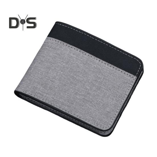 

Мужской холщовый кошелек с многослойными кассетами, держателем удостоверения личности, контрастным цветом, прочной строчкой, легкий держатель для карт для повседневного использования, работы, путешествий, покупок серый