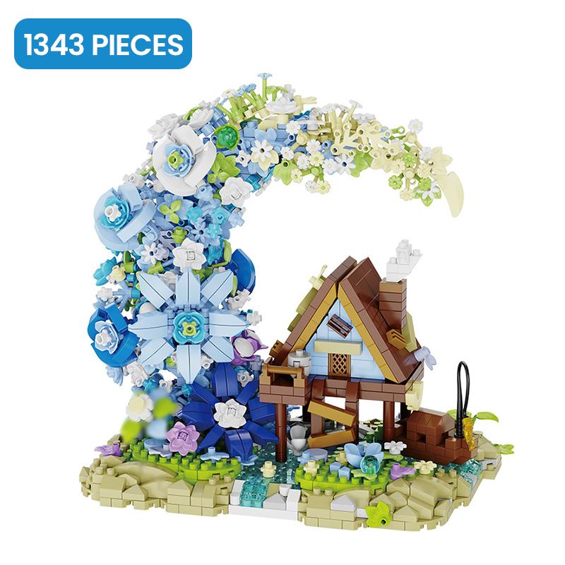 Fairy Tale Moon Wooden House Building Blocks Street View Kids Puzzle Brick Kit Toys Children Birthday Gift Adults Home Ornament