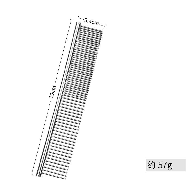 19/16cm Stainless Steel Dematting Comb for Long Thick Hair Pet Grooming Brush for Dogs and Cats To Remove Fur Ideal for Shaggy