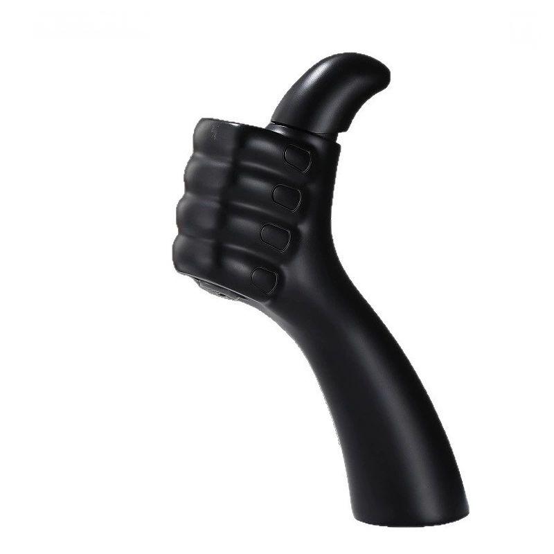 New Style Bathroom Basin Faucet Hot and Cold Water Thumb Faucet, Washbasin Mixers Taps, Universal Basin Faucet Black Chrome Gray