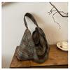 Woolen plaid bag women's large-capacity new autumn and winter versatile shoulder messenger bag casual