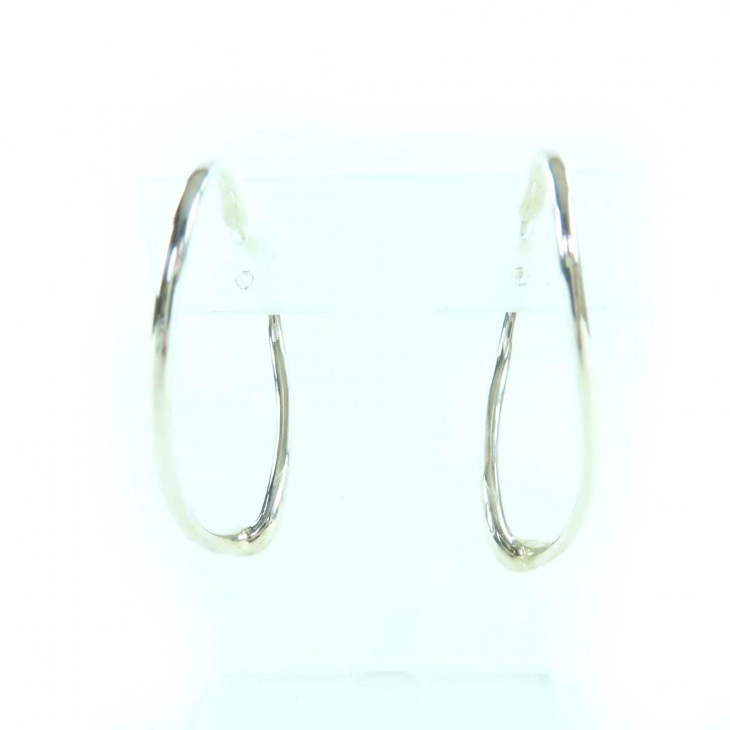 Excellent TIFFANY&Co. Open Heart Hoop Earrings, Medium Silver AG925 Women Used