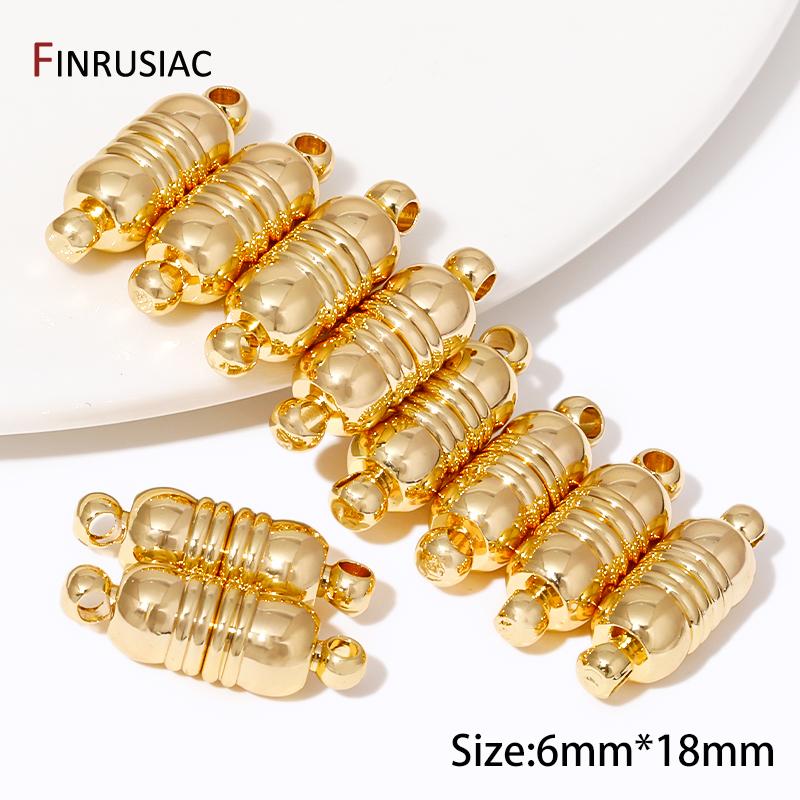 Wholesale 18k Gold Plated Brass Strong Magnetic Clasps For Bracelet Making Magnet End Clasp Connectors DIY Jewelry Making