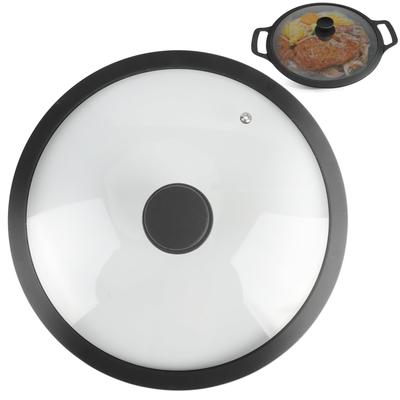 [Himaru Yuuhin] Multi-Griddle Pan Dedicated Lid, 33cm Diameter, Glass/Silicone Steaming Lid, Compatible with Griddle Pan (Lid - 33cm)
