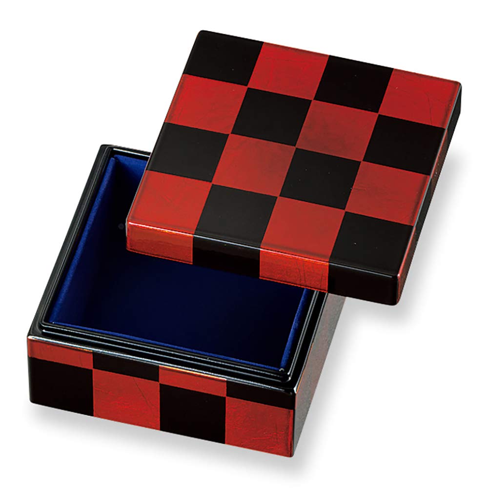 

Mitani Yamanaka Lacquerware Storage Yamanaka Foil Square Checkered White Box, Vermilion, 9.1cm, Lacquerware, Crafts, Princess, Box, Sandalwood,
