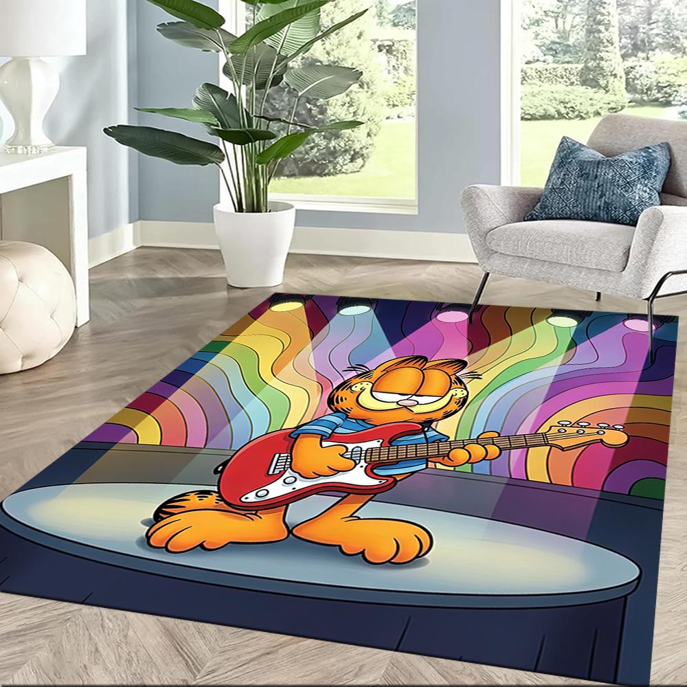Garfield On Stage Square rugs are a great choice for living rooms, bedrooms, home décor, and as gifts
