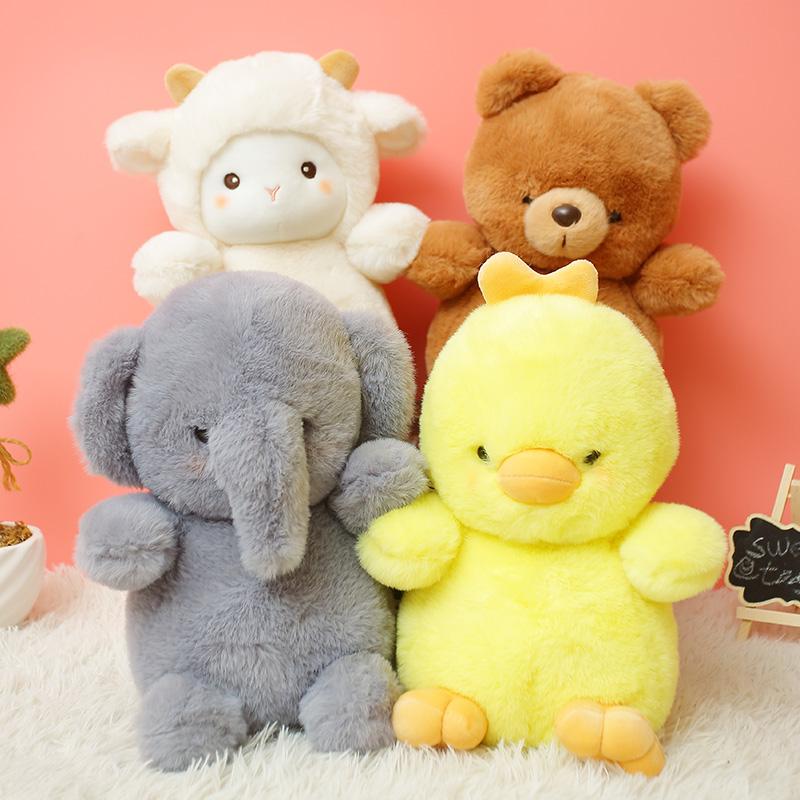 1PC 23cm Kawaii Sheep/Teddy Bear/Duck/Elephant/ Stuffed Plush Toys Soft Forest Animal Plush Dolls Kawaii Decor Kids Girls Gift