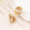Geometric Double Ring Metal Texture Earrings - European & American Style