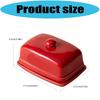 Porta burro in ceramica di forma rettangolare moderna con finiture lisce, vassoio da portata multiuso adatto per frigorifero di cucina