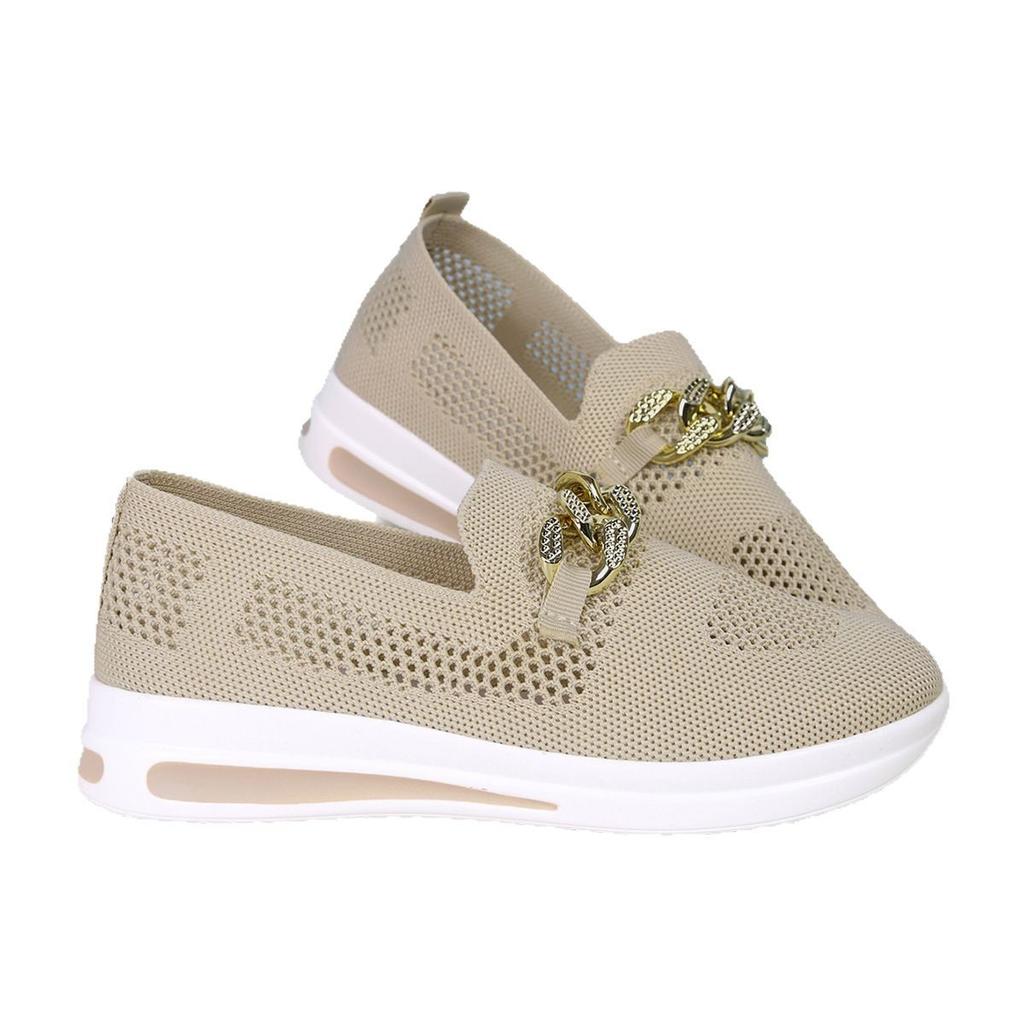 European and American Fly-woven Mesh Chain Decoration Casual, Light and Breathable Large-size Shoes