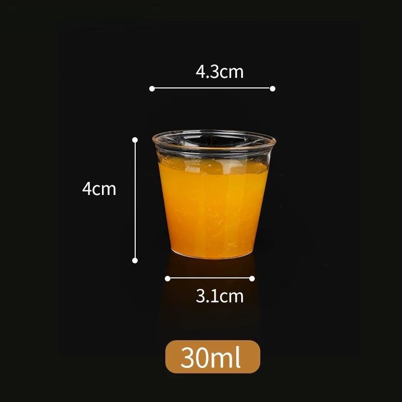 Disposable Tasting Cups Thickened Hard Plastic Shot Glasses Clear Mini Sample Cups for Tea Tasting Liquor Sampling Sauce Portioning Kitchenware 30ml 50pcs