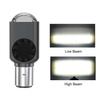 1Pc H4 LED Dual Color Motorcycle Headlight Bulbs BA20D with Fan Hi/Lo Beam 15W 12000LM 12V Fog Lamp Scooter Yellow White 3000K 6000K Motor Accessories