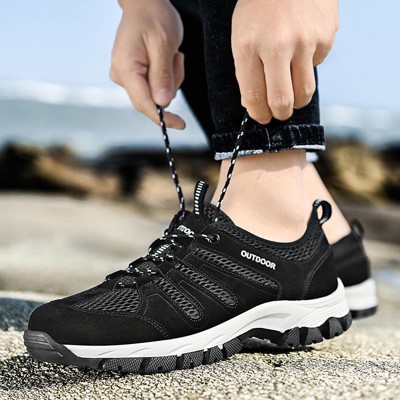 Mesh Outdoor Shoes Men Breathable Mesh Men's Hiking Sneakers 2024