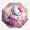 Hello Kitty,Rainbow Automatic Folding Umbrella-Simple 8-Rib Design, Bright Cartoon Pattern, Durable Iron Frame, Suitable For Travel, Outdoor