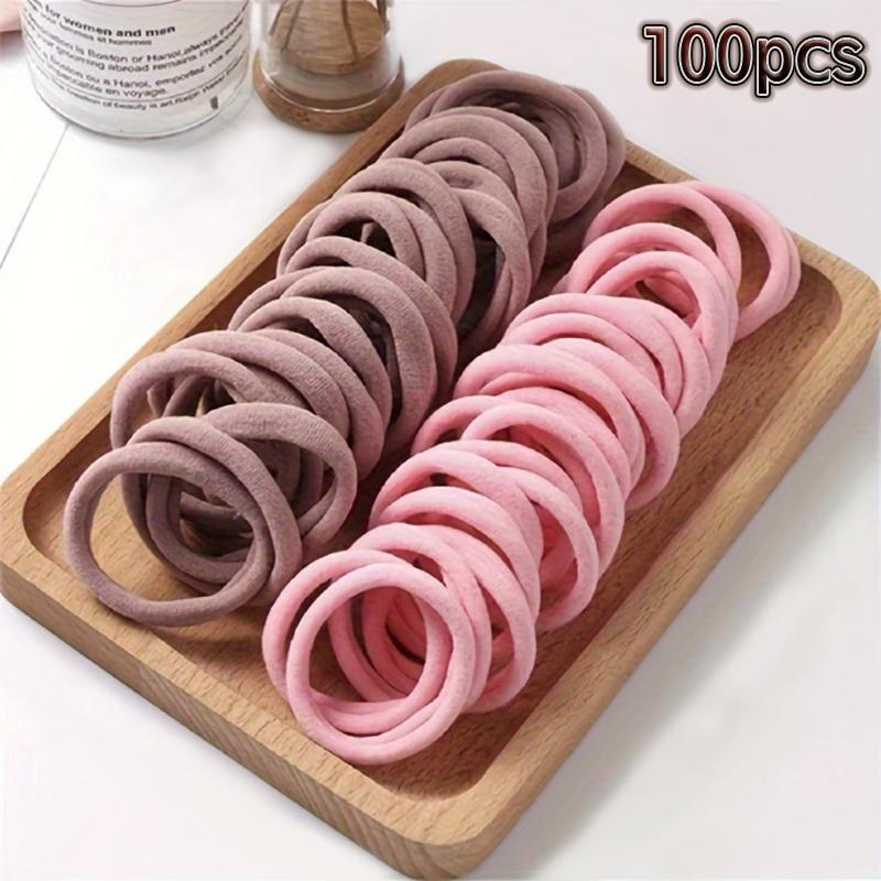 

100 шт. резинки для волос для женщин и девочек, высокая эластичная резинка для волос, держатели для хвостиков, резинки для волос, аксессуары