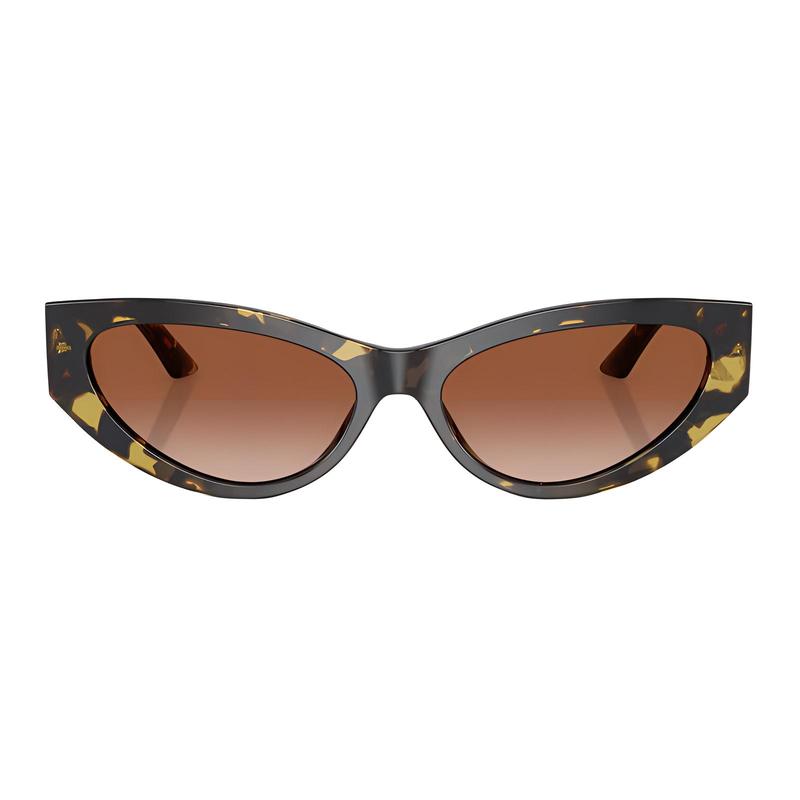 Versace Temple Logo Metal Acetate Cat Eye Sunglasses Women's Tortoiseshell 10905708 VE4470B547013-Tortoiseshell 56