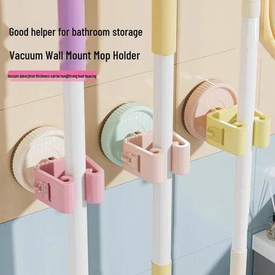 Newcomer Exclusive: Simple Mop Wall Mount Clip - No Punch Suction Cup Broom Hanger