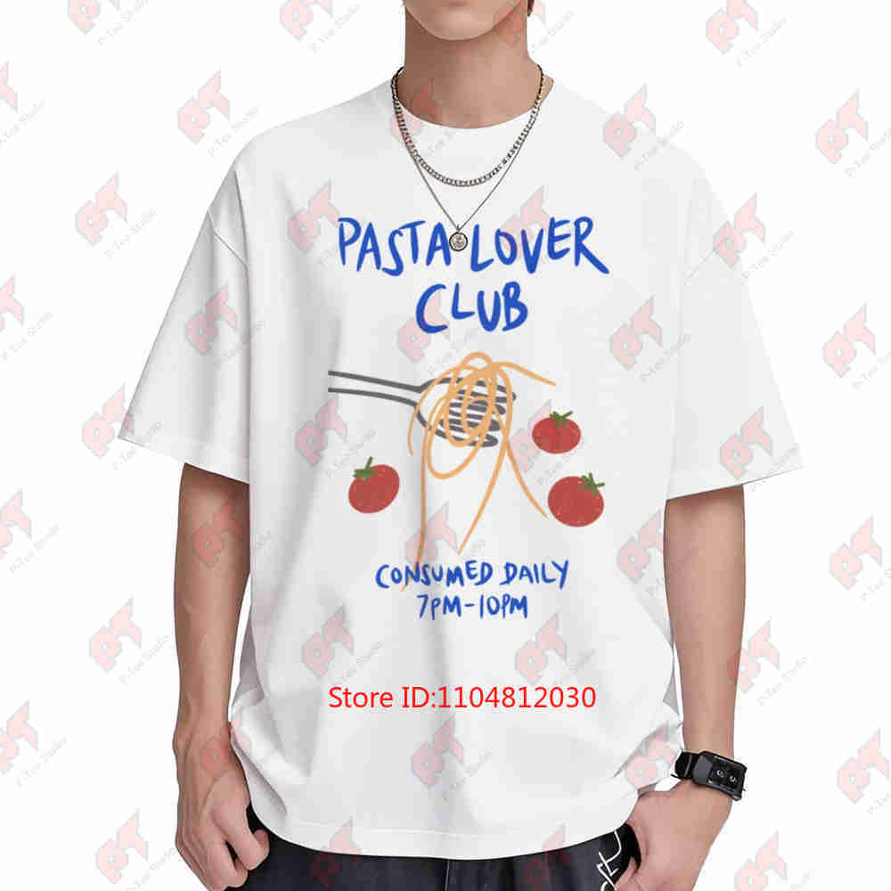 Pasta Lover Club Foodie Short Sleeve Tee 100% Cotton T-Shirt