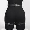 Damen Mode Harness Bein-Harness PU-Leder Verstellbar Nieten-Dekor Oberschenkel-Strumpfband Gothic Harness Bondage-Dessous