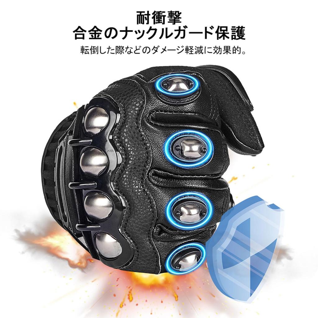 ILM Motorcycle Genuine Hard Smartphone Riding Gloves Size Gloves, Leather, All-Season, Spring, Summer, Fall, Protector, Compatible, Non-Slip,