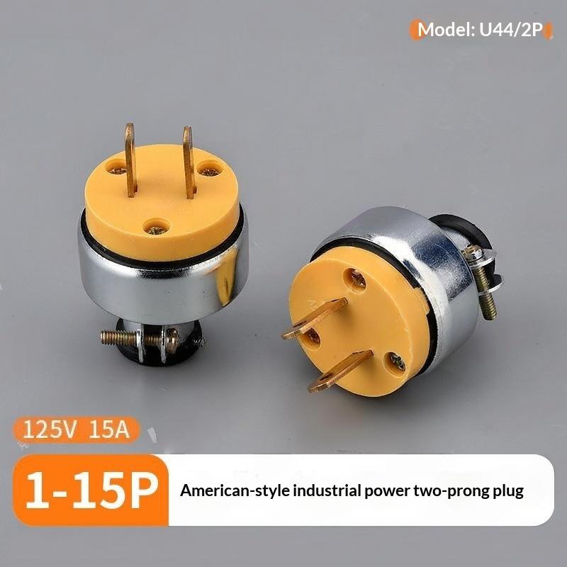 1Pcs Detachable Assembly In-Line Power Cord Plug 125V American 15A Nema 1-15P 5-15P Us Industry Waterproof Wiring Plug Connector