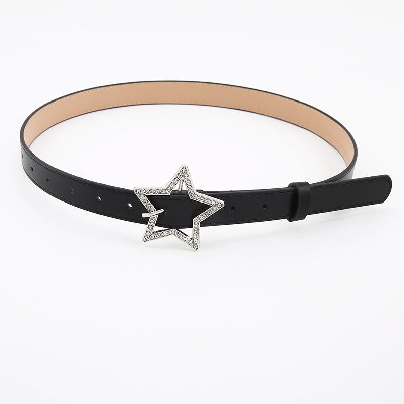 

Belt And Versatile Slimming Womens Belt With Star Match Buckle чёрный