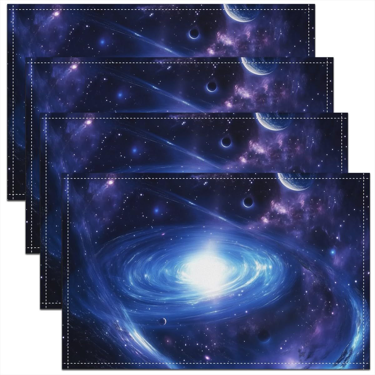 

Universe Galaxy Placemats Set of 4 18 x12 Kids Milky Way Outer Space Table Place Mats for Boys Girls Teens Space Outer Sky Placemat 4pcs-12x18