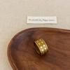 Retro And Old Rhombus Pattern Plaid Wide-Sided Ring For Women, Niche Design Sense, Unique Personality, Exquisite Versatile Ring Ring.