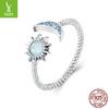 Opal Sun, Moon And Stars Open Ring, Japanese Niche Design Ring Jewelry Scr796