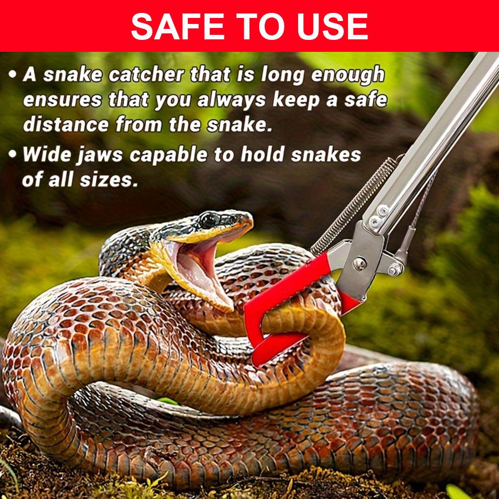 1.5M Stainless Steel Snake Catcher Tongs Foldable Reptile Grabber Tool Snake Hook Catcher Tool For Outdoors Catch Loach Crab