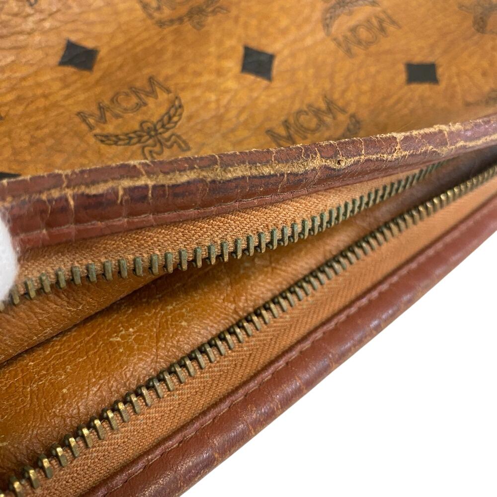 MCM Clutch Beutel Leder Aktentasche Beige Leder Herren Gebraucht