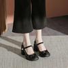 Fashion Pearl with Medium Heels Round Toe Square Gothic Mary Jane Japanese Style Lolita Ladies Footwear Women's Shoes Beau Today On Sale
