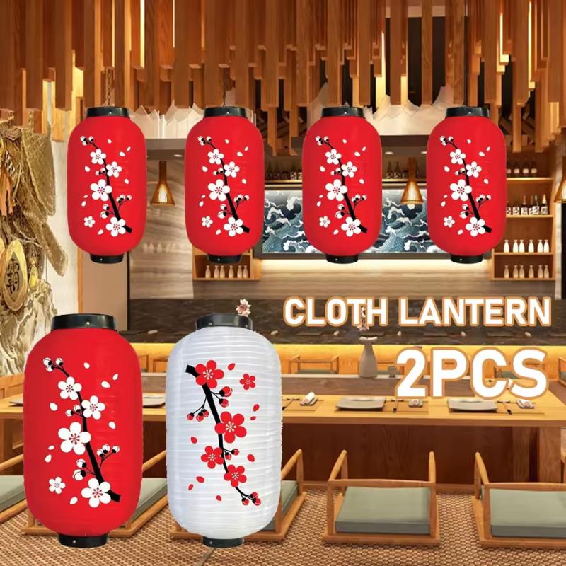 10 Inch Chinese/Japanese Long Shaped Cloth DIY Red Restaurant Lantern Lantern Lamp For Home Party Hanging Lampion Decoration