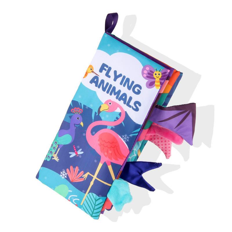 

Children s Educational Baby English Cloth Book Tear-resistant Animal Tail Book Toy With Sound Paper Flying animal