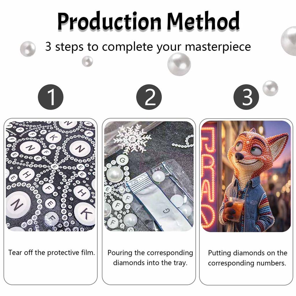 Disney Pearl Painting Zootopia Nicks Creative Pearl Art Painting 5D DIY Pearl Embroidery Mosaic Cross Stitch Kit Home Decor