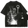 Classic Action Roleplaying Game Blood Borne Peripherals Print Tshirt Men Women Fashion Retro Washed Cotton Casual Oversize Top