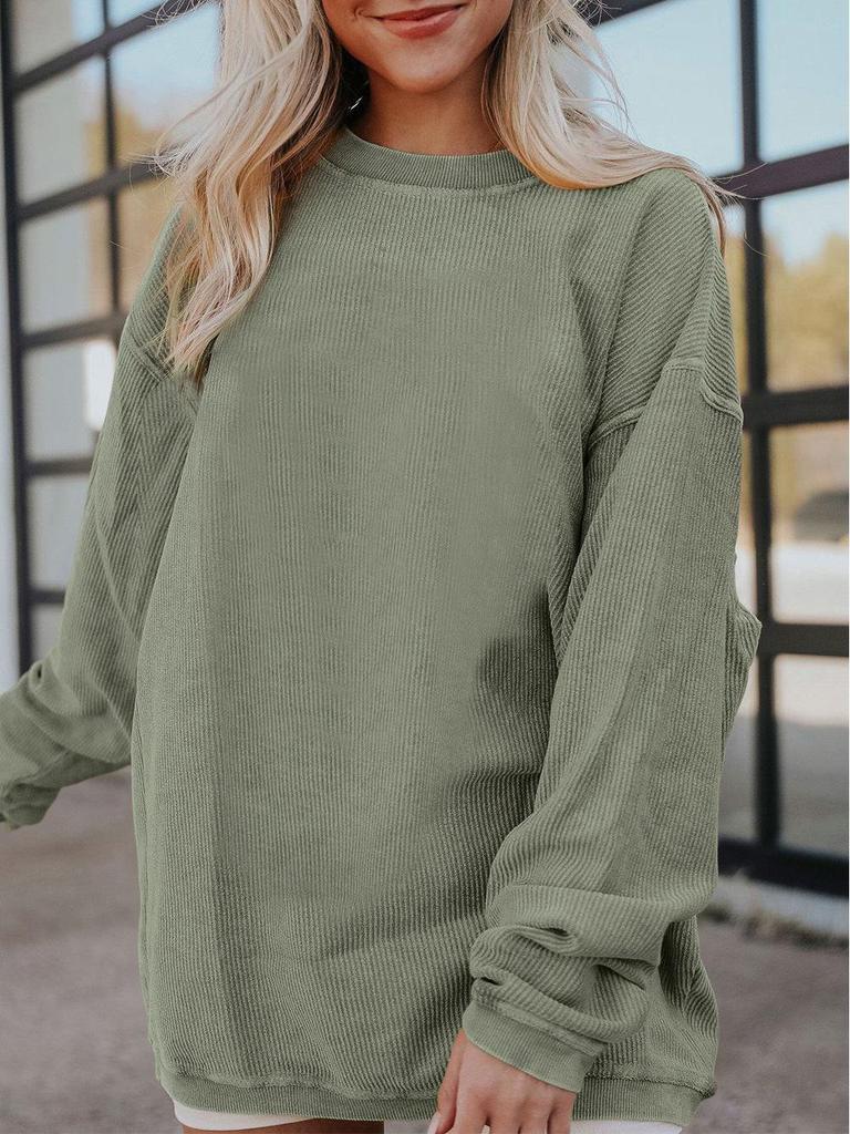 2025 European & American Casual Crew Neck Long-sleeved Pullover Sweatshirt - Autumn/Winter Fashion