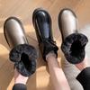 Source 2025 Snow Boots Women's 2025 New Winter Plush Cotton Shoes Leather Surface Waterproof Short Boots Women's