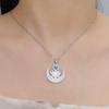 LIKGREAT Lotus Flower Necklace for Women Stainless Steel Healing Engrave Crescent Yoga Pendant Buddhism Amulet Jewelry